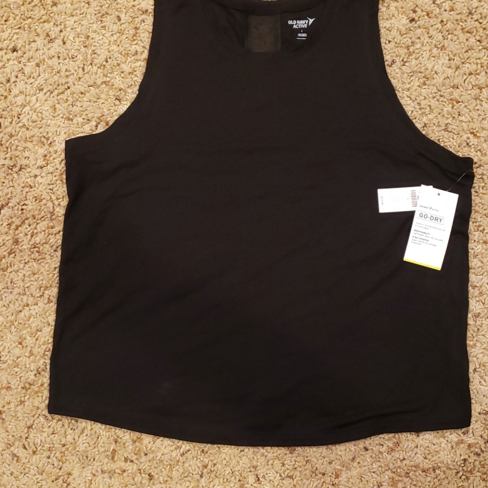 Old Navy Cropped Black Muscle Tank